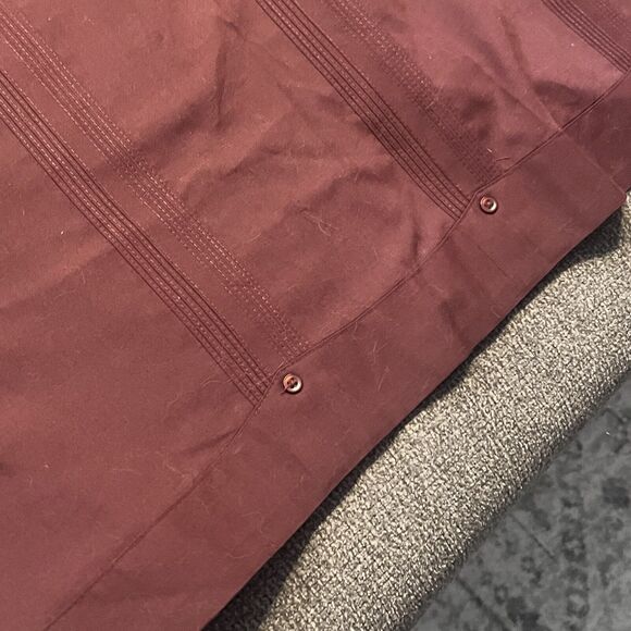 Sobrino Red Shirt XL Button Up Short Sleeve Dress Poly Cotton Four Pocket Cuban - Picture 12 of 13